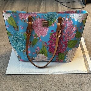 Dooney & Bourke Blue and Pink Floral Tote